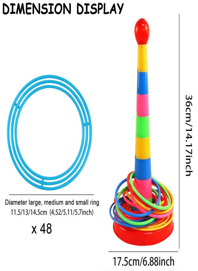 Manwetye 2 Color Columns + 48 Circles, Colorful Happy Circle Game,Children's Play Park, Christmas Party Birthday Party Gift. Suitable for Indoor Holiday Games Family Christmas Party Games - Image 2